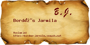 Bordás Jarmila névjegykártya